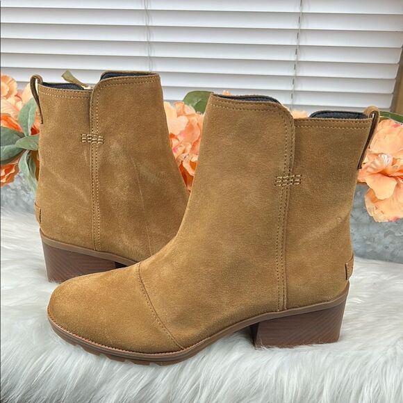 Sorel Cate Suede Ankle Boots Women’s 10 Camel Brown NL3380-224 Waterproof - Picture 1 of 11